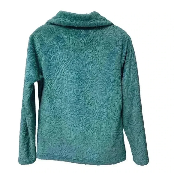 Women’s Teal Soybu Fuzzy Fleece Jacket Vail Logo Size Small - Picture 2 of 3
